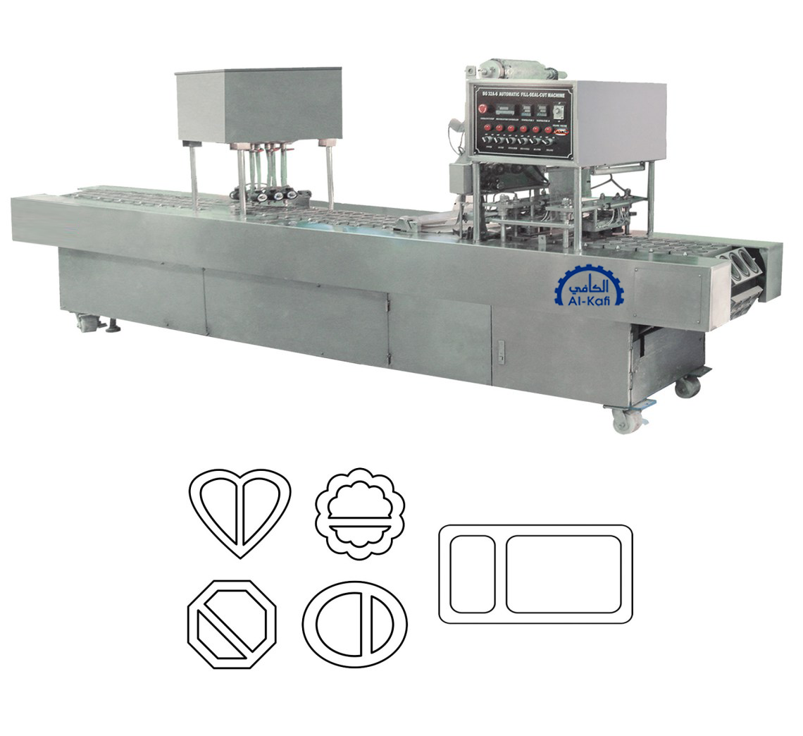 ماكينة أفقية تعبئة + غلق  الأكواب مختلفة الأشكال – أوتوماتيك